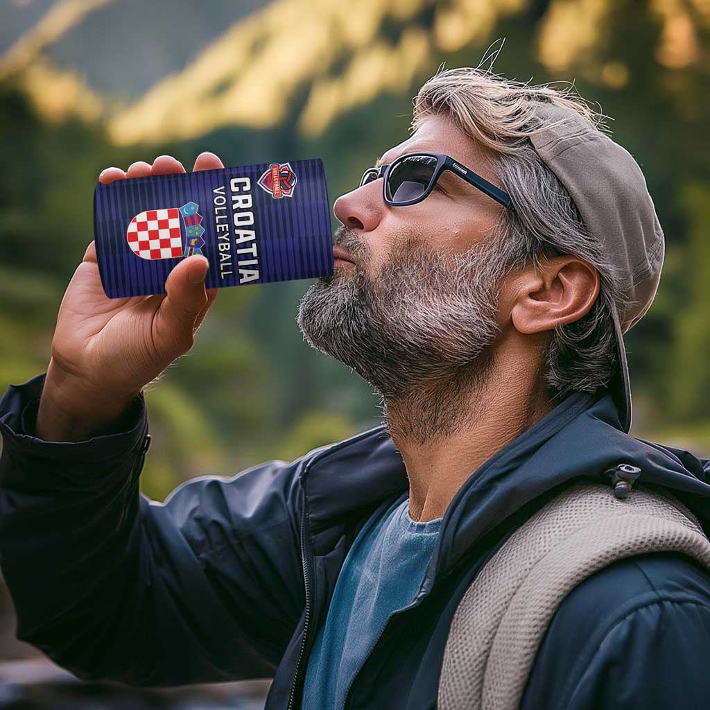 Custom Croatia Volleyball 4 in 1 Can Cooler Tumbler Go Champions Sahovnica