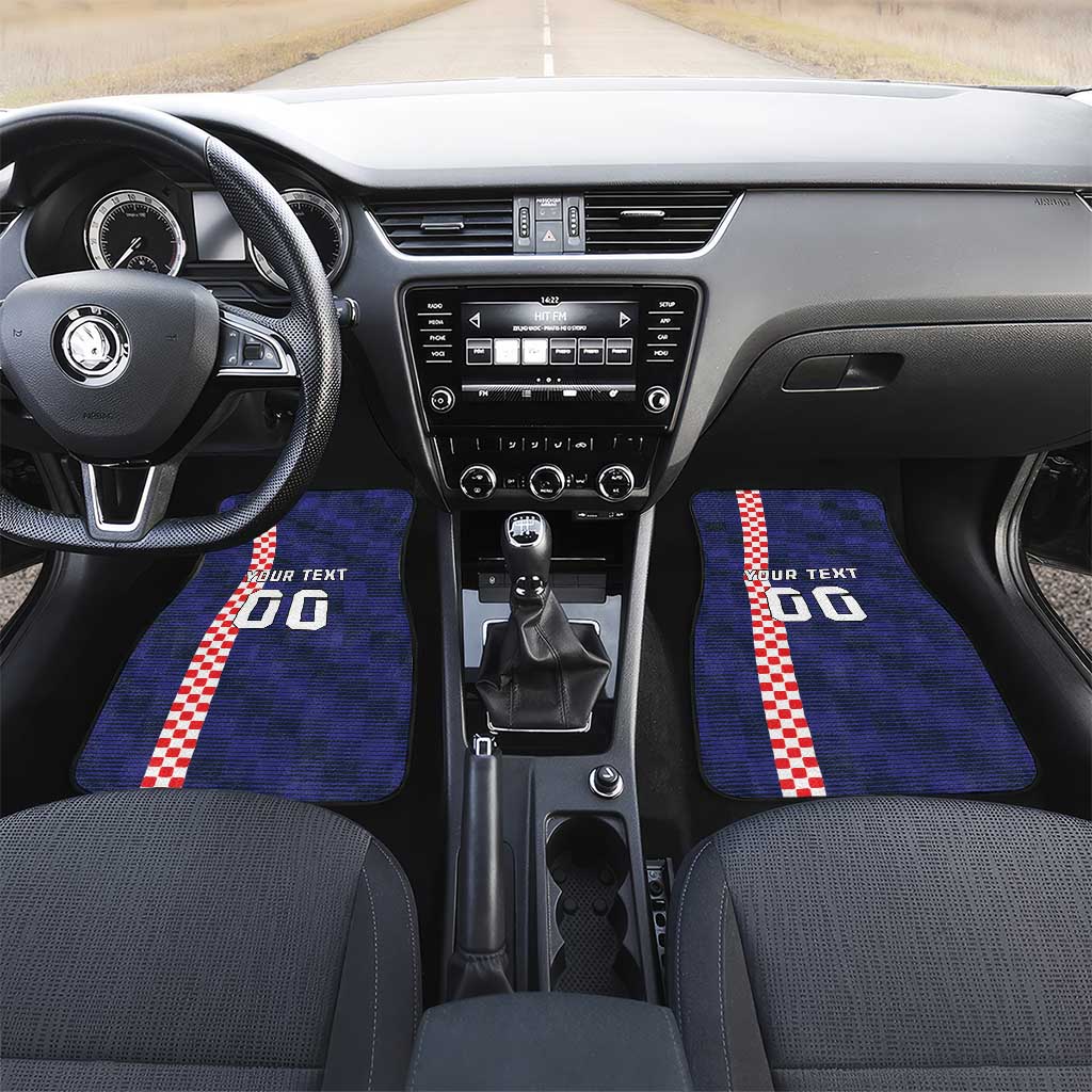 Custom Croatia Volleyball Car Mats Go Champions Sahovnica