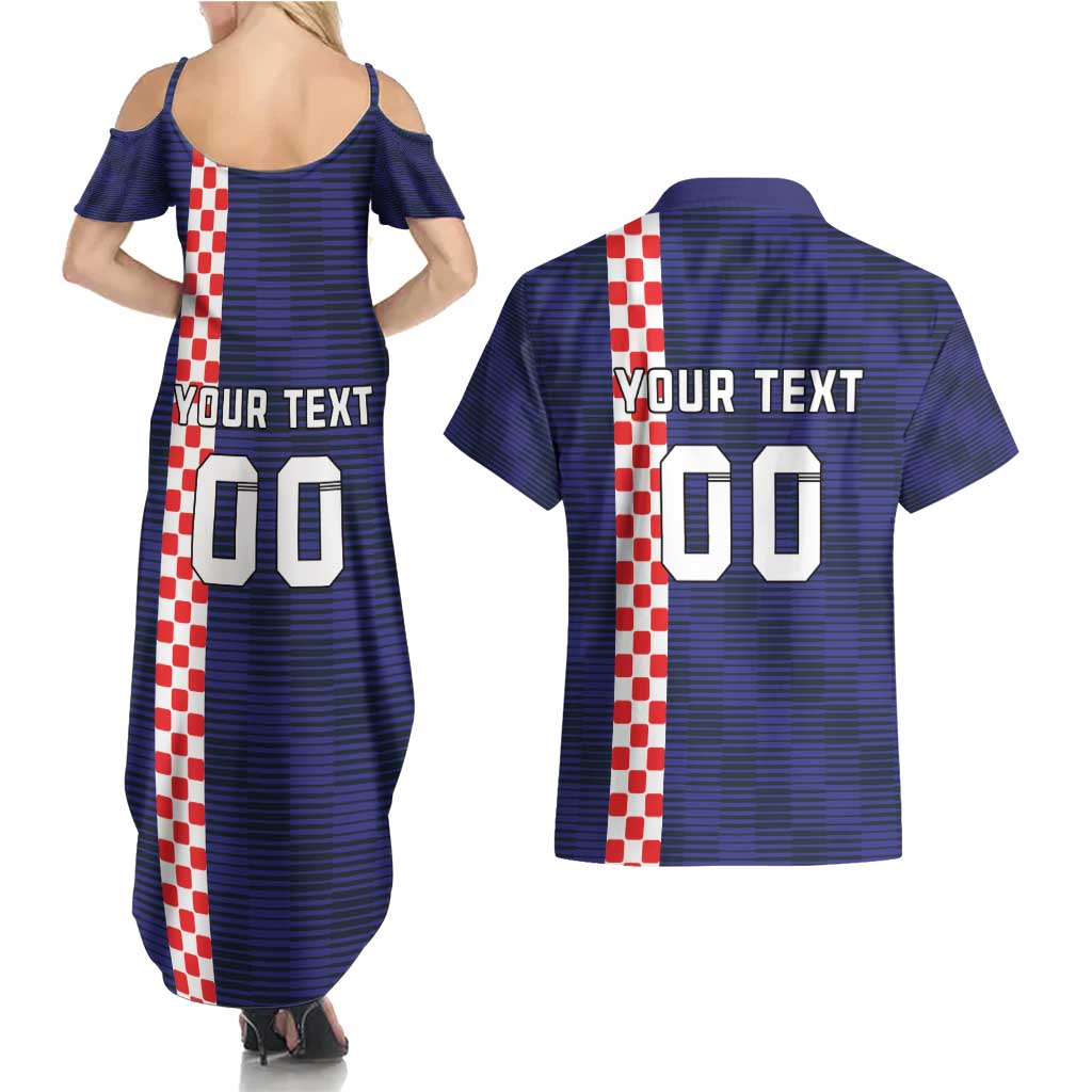 Custom Croatia Volleyball Couples Matching Summer Maxi Dress and Hawaiian Shirt Go Champions Sahovnica