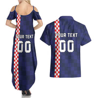 Custom Croatia Volleyball Couples Matching Summer Maxi Dress and Hawaiian Shirt Go Champions Sahovnica
