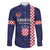Custom Croatia Volleyball Family Matching Long Sleeve Bodycon Dress and Hawaiian Shirt Go Champions Sahovnica