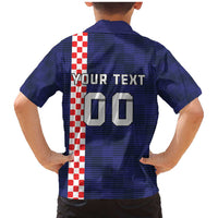 Custom Croatia Volleyball Family Matching Mermaid Dress and Hawaiian Shirt Go Champions Sahovnica