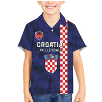 Custom Croatia Volleyball Family Matching Mermaid Dress and Hawaiian Shirt Go Champions Sahovnica