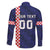Custom Croatia Volleyball Family Matching Off The Shoulder Long Sleeve Dress and Hawaiian Shirt Go Champions Sahovnica