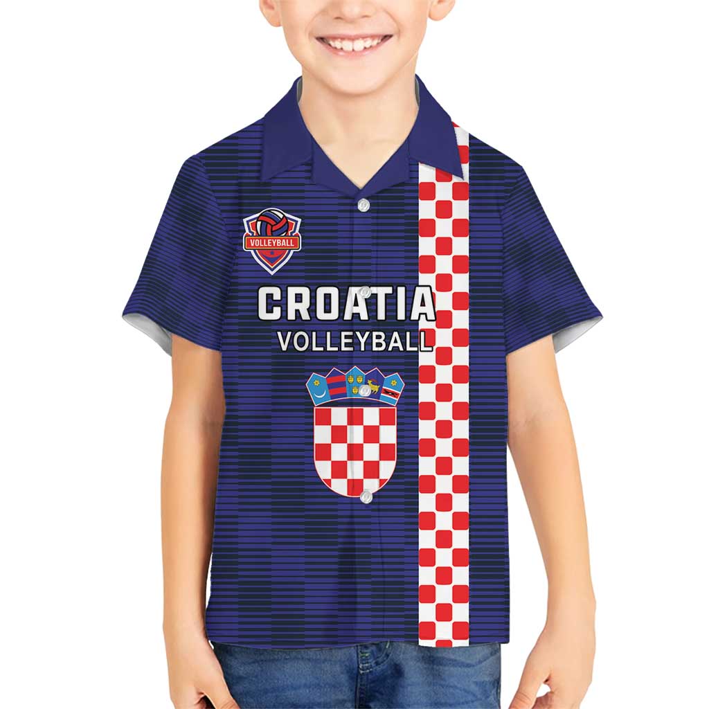 Custom Croatia Volleyball Family Matching Puletasi and Hawaiian Shirt Go Champions Sahovnica