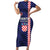 Custom Croatia Volleyball Family Matching Short Sleeve Bodycon Dress and Hawaiian Shirt Go Champions Sahovnica