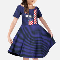 Custom Croatia Volleyball Family Matching Summer Maxi Dress and Hawaiian Shirt Go Champions Sahovnica