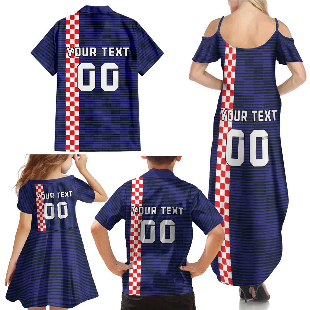 Custom Croatia Volleyball Family Matching Summer Maxi Dress and Hawaiian Shirt Go Champions Sahovnica