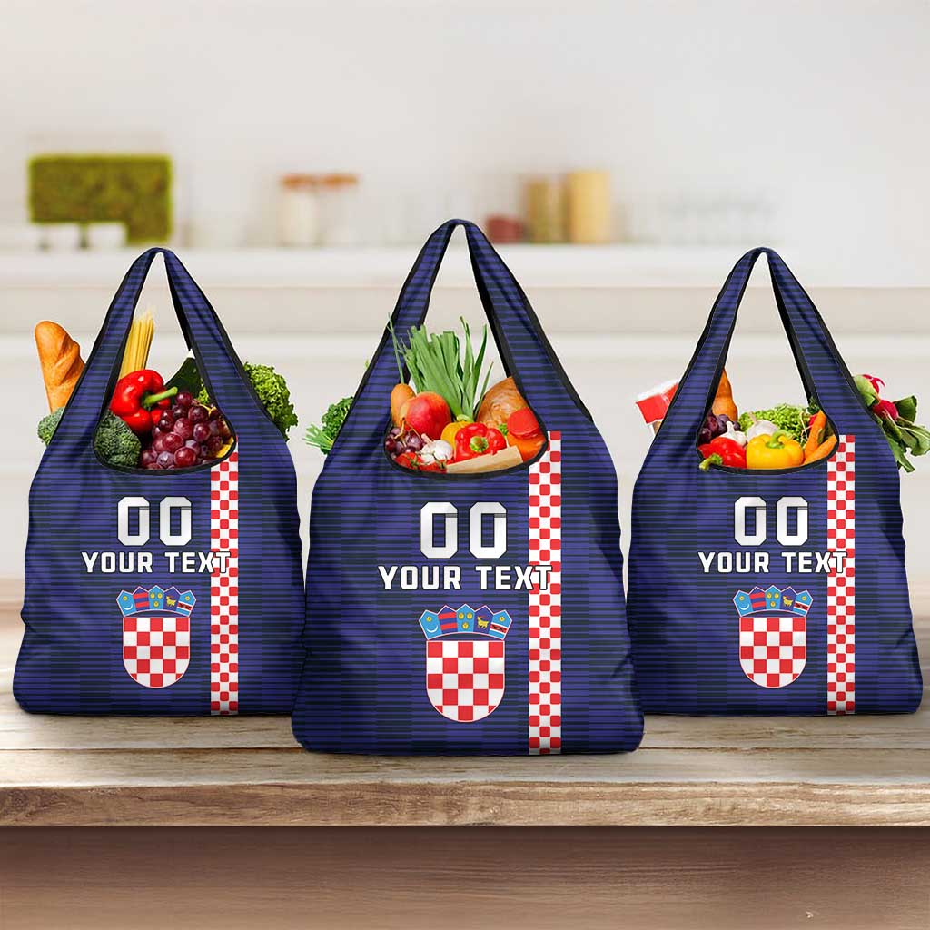 Custom Croatia Volleyball Grocery Bag Go Champions Sahovnica