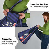 Custom Croatia Volleyball Grocery Bag Go Champions Sahovnica