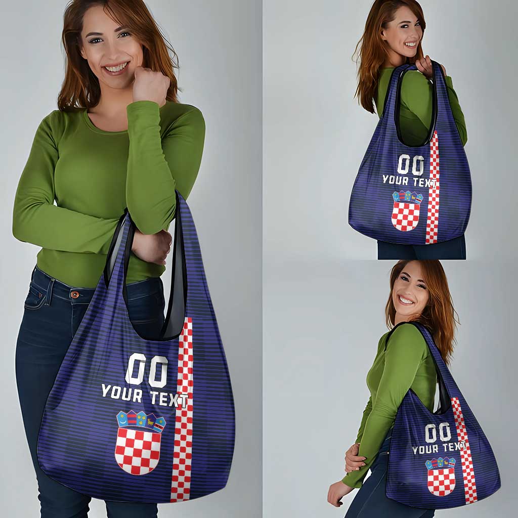 Custom Croatia Volleyball Grocery Bag Go Champions Sahovnica