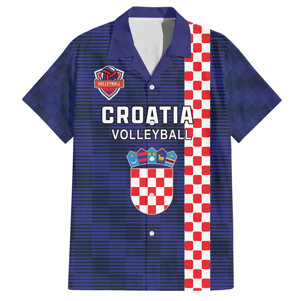 Custom Croatia Volleyball Hawaiian Shirt Go Champions Sahovnica