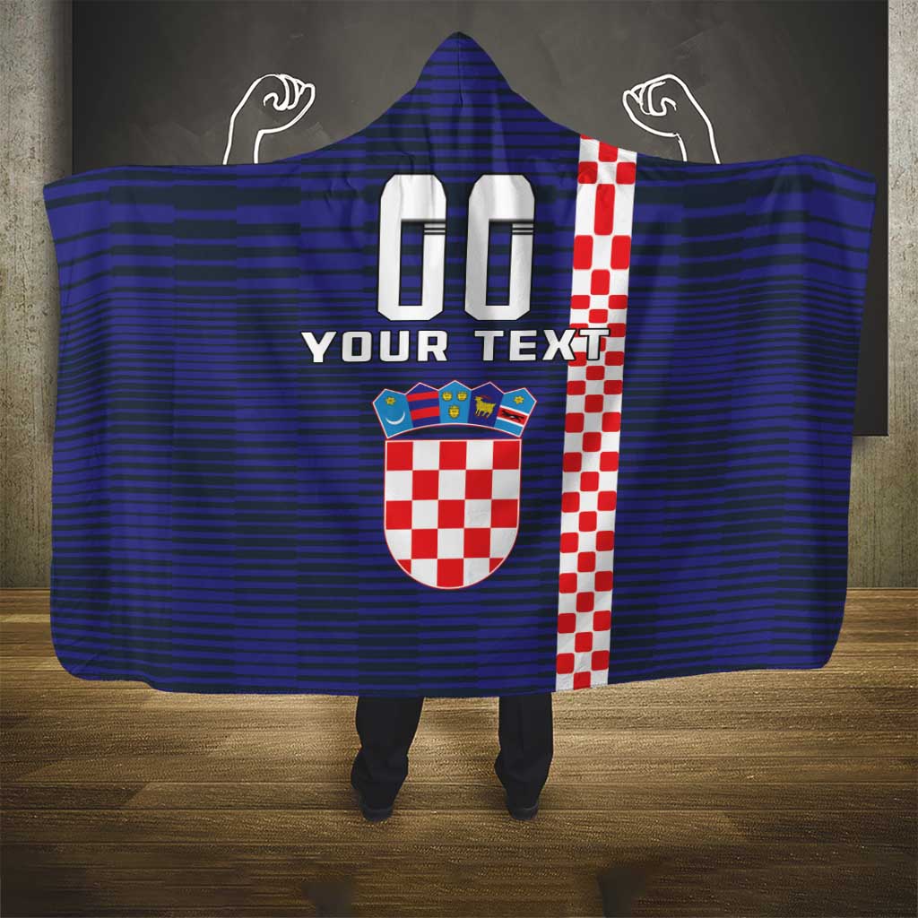 Custom Croatia Volleyball Hooded Blanket Go Champions Sahovnica