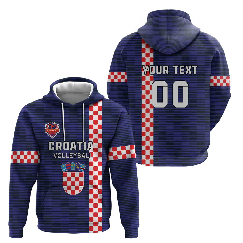Custom Croatia Volleyball Hoodie Go Champions Sahovnica