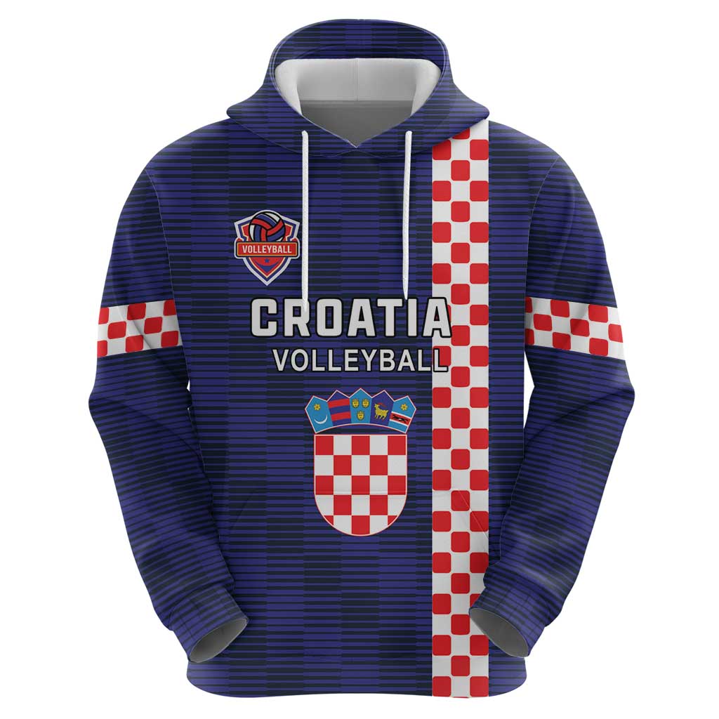 Custom Croatia Volleyball Hoodie Go Champions Sahovnica