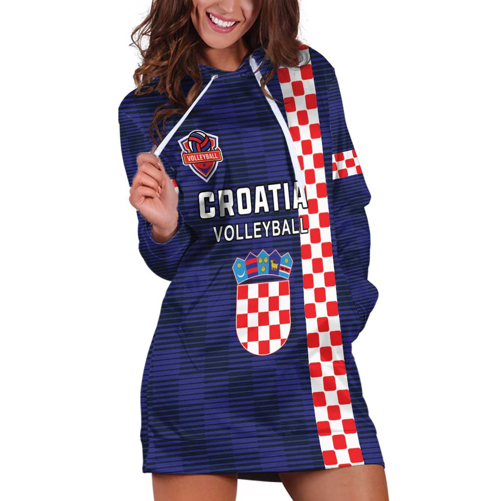 Custom Croatia Volleyball Hoodie Dress Go Champions Sahovnica