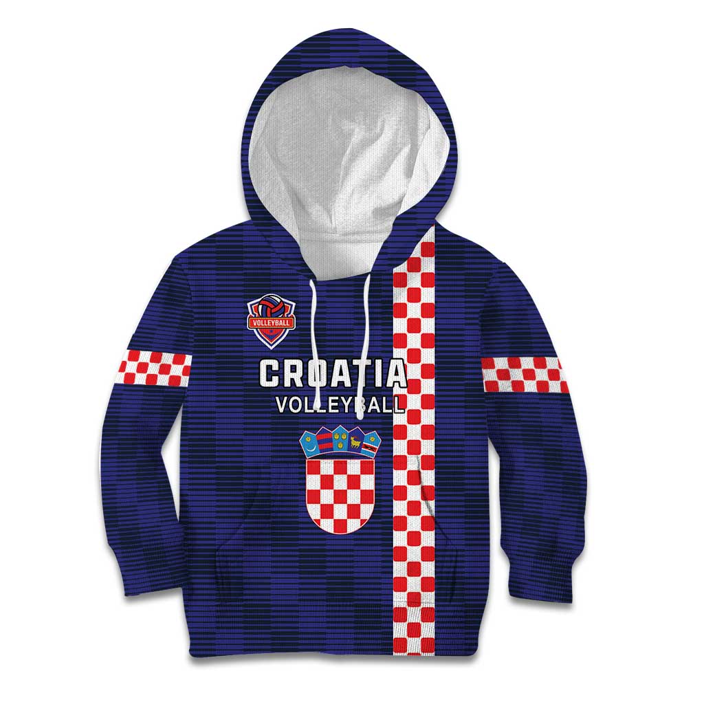 Custom Croatia Volleyball Kid Hoodie Go Champions Sahovnica