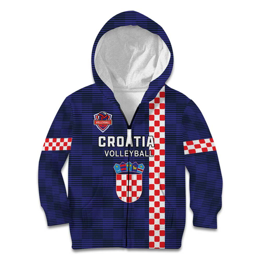 Custom Croatia Volleyball Kid Hoodie Go Champions Sahovnica