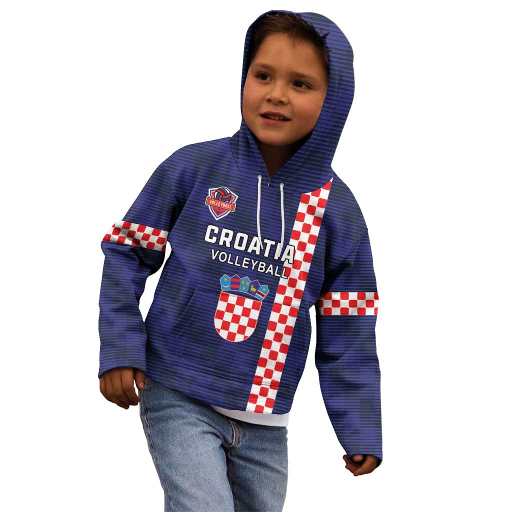 Custom Croatia Volleyball Kid Hoodie Go Champions Sahovnica