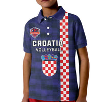 Custom Croatia Volleyball Kid Polo Shirt Go Champions Sahovnica