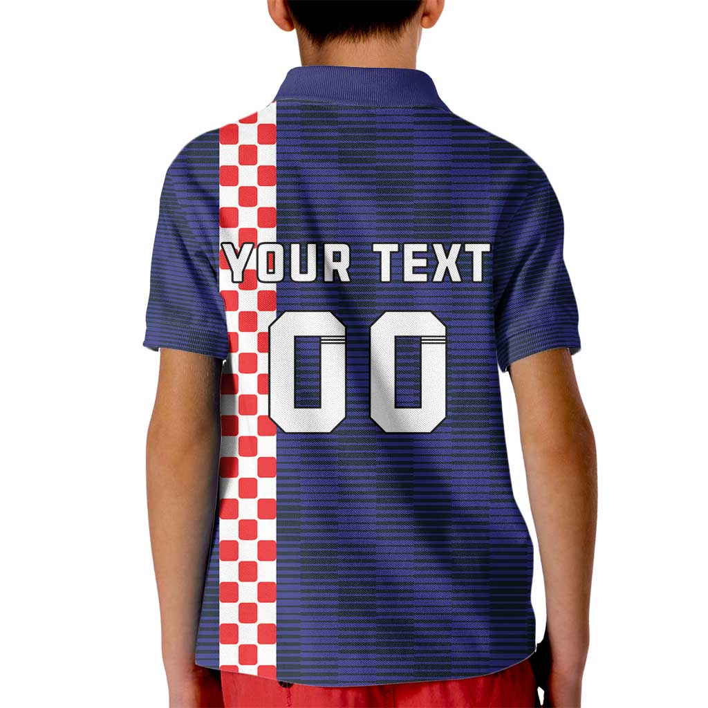 Custom Croatia Volleyball Kid Polo Shirt Go Champions Sahovnica