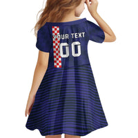 Custom Croatia Volleyball Kid Short Sleeve Dress Go Champions Sahovnica