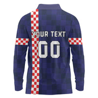 Custom Croatia Volleyball Long Sleeve Polo Shirt Go Champions Sahovnica