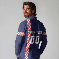 Custom Croatia Volleyball Long Sleeve Polo Shirt Go Champions Sahovnica