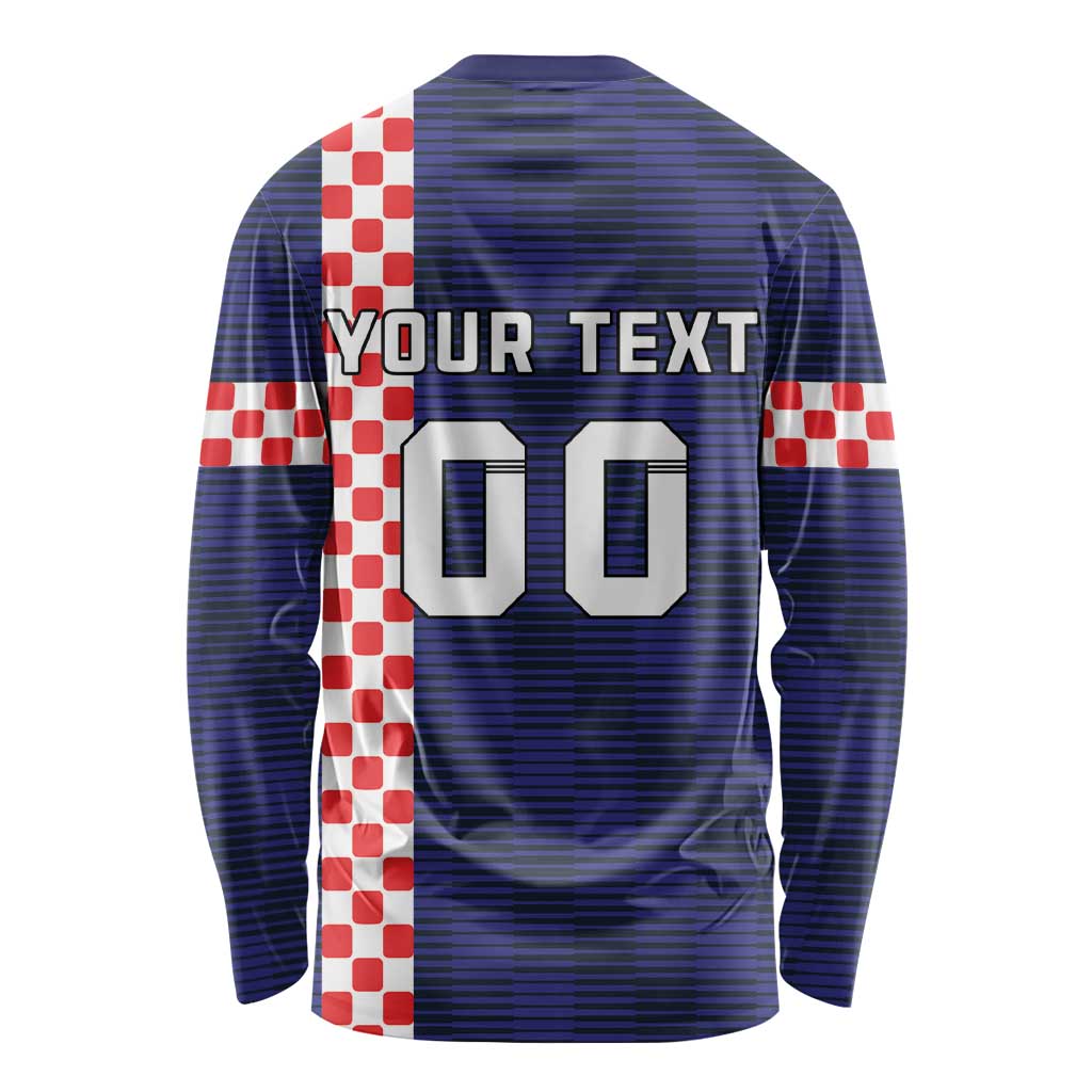 Custom Croatia Volleyball Long Sleeve Shirt Go Champions Sahovnica
