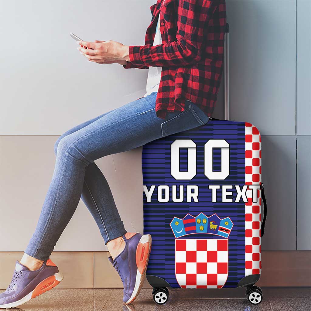 Custom Croatia Volleyball Luggage Cover Go Champions Sahovnica