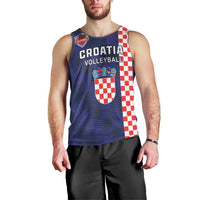 Custom Croatia Volleyball Men Tank Top Go Champions Sahovnica