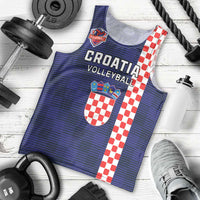 Custom Croatia Volleyball Men Tank Top Go Champions Sahovnica