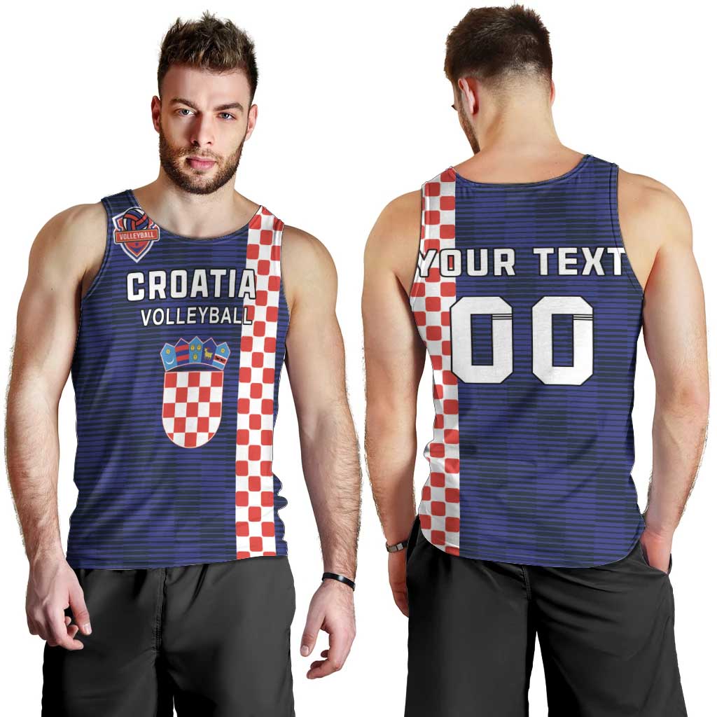 Custom Croatia Volleyball Men Tank Top Go Champions Sahovnica