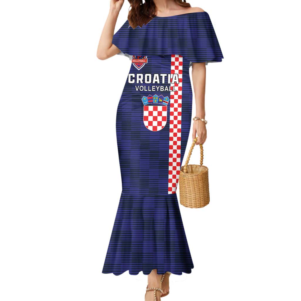Custom Croatia Volleyball Mermaid Dress Go Champions Sahovnica