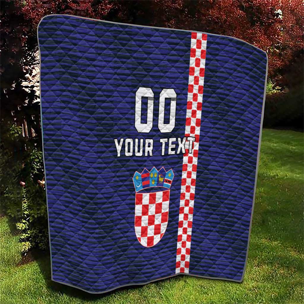 Custom Croatia Volleyball Quilt Go Champions Sahovnica