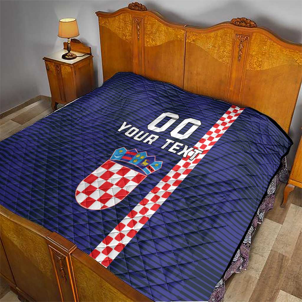 Custom Croatia Volleyball Quilt Go Champions Sahovnica