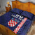 Custom Croatia Volleyball Quilt Bed Set Go Champions Sahovnica