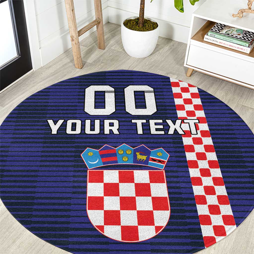 Custom Croatia Volleyball Round Carpet Go Champions Sahovnica