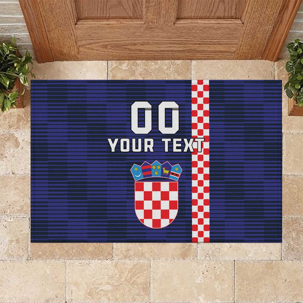 Custom Croatia Volleyball Rubber Doormat Go Champions Sahovnica