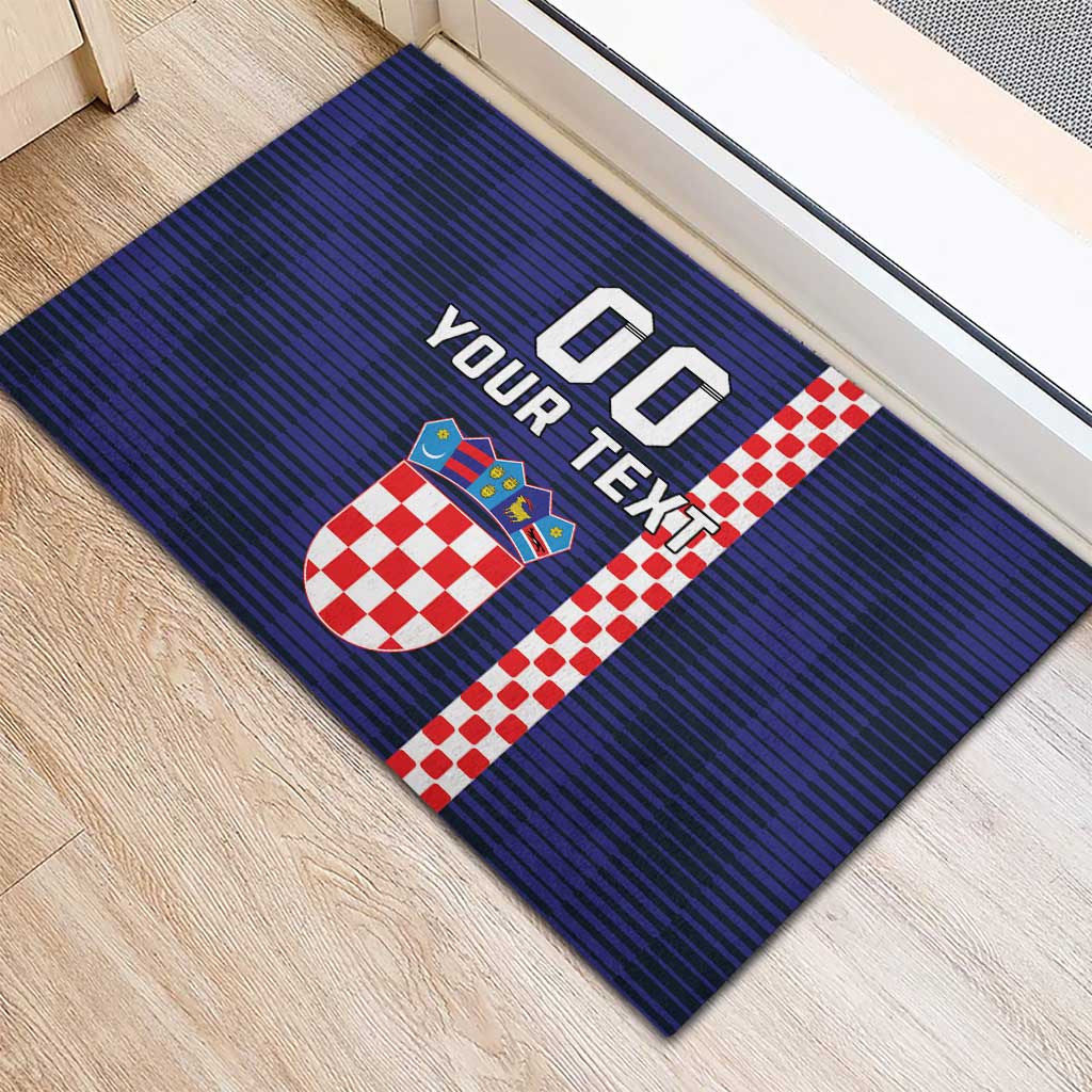 Custom Croatia Volleyball Rubber Doormat Go Champions Sahovnica