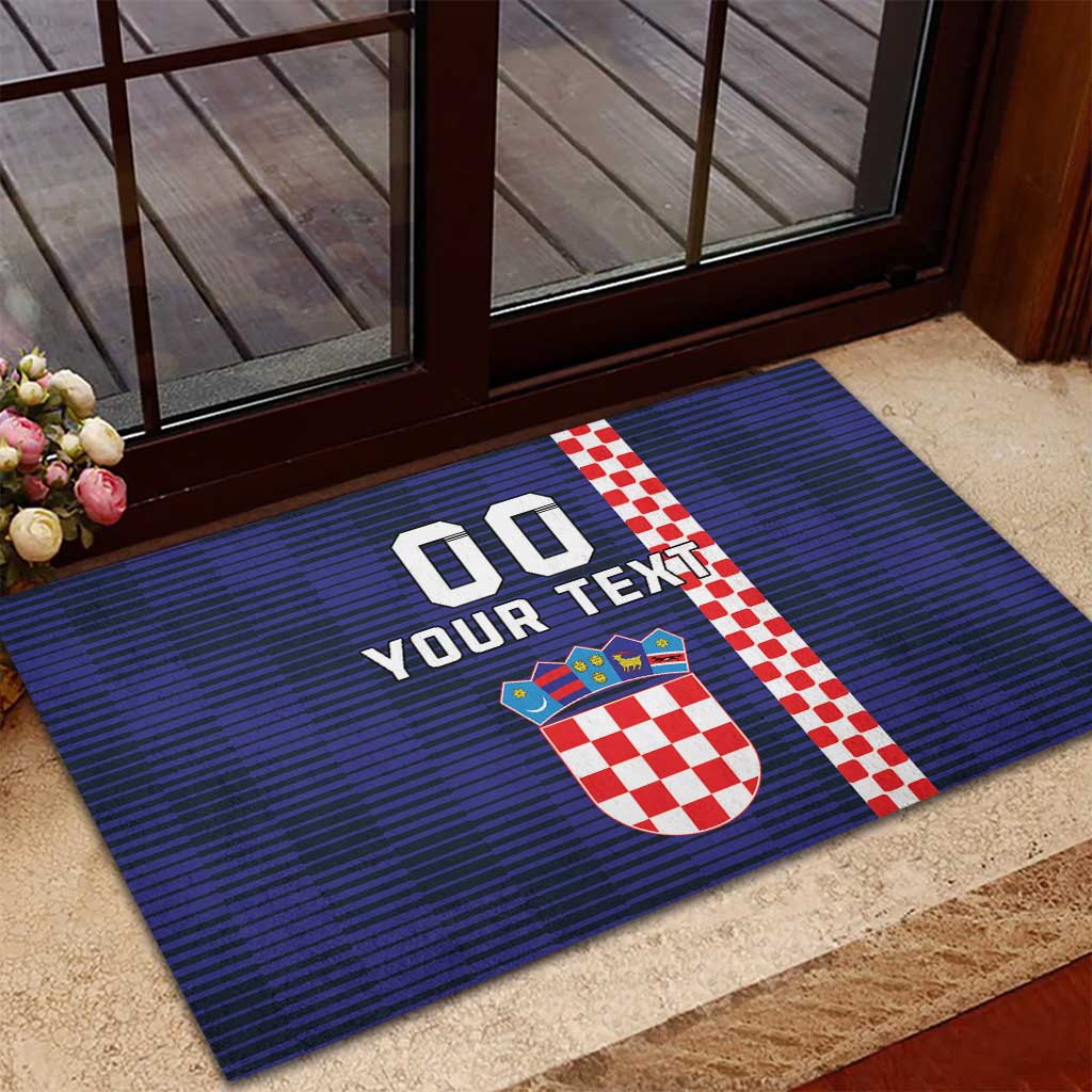 Custom Croatia Volleyball Rubber Doormat Go Champions Sahovnica