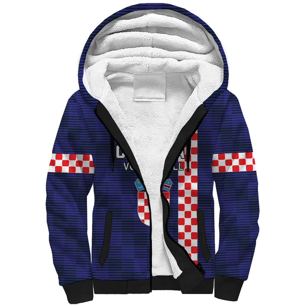 Custom Croatia Volleyball Sherpa Hoodie Go Champions Sahovnica