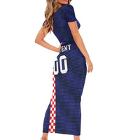 Custom Croatia Volleyball Short Sleeve Bodycon Dress Go Champions Sahovnica