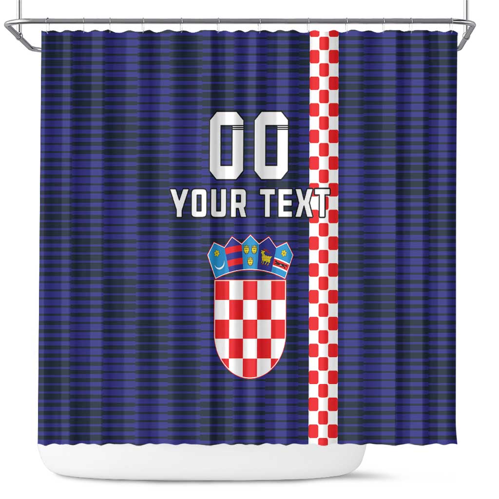 Custom Croatia Volleyball Shower Curtain Go Champions Sahovnica