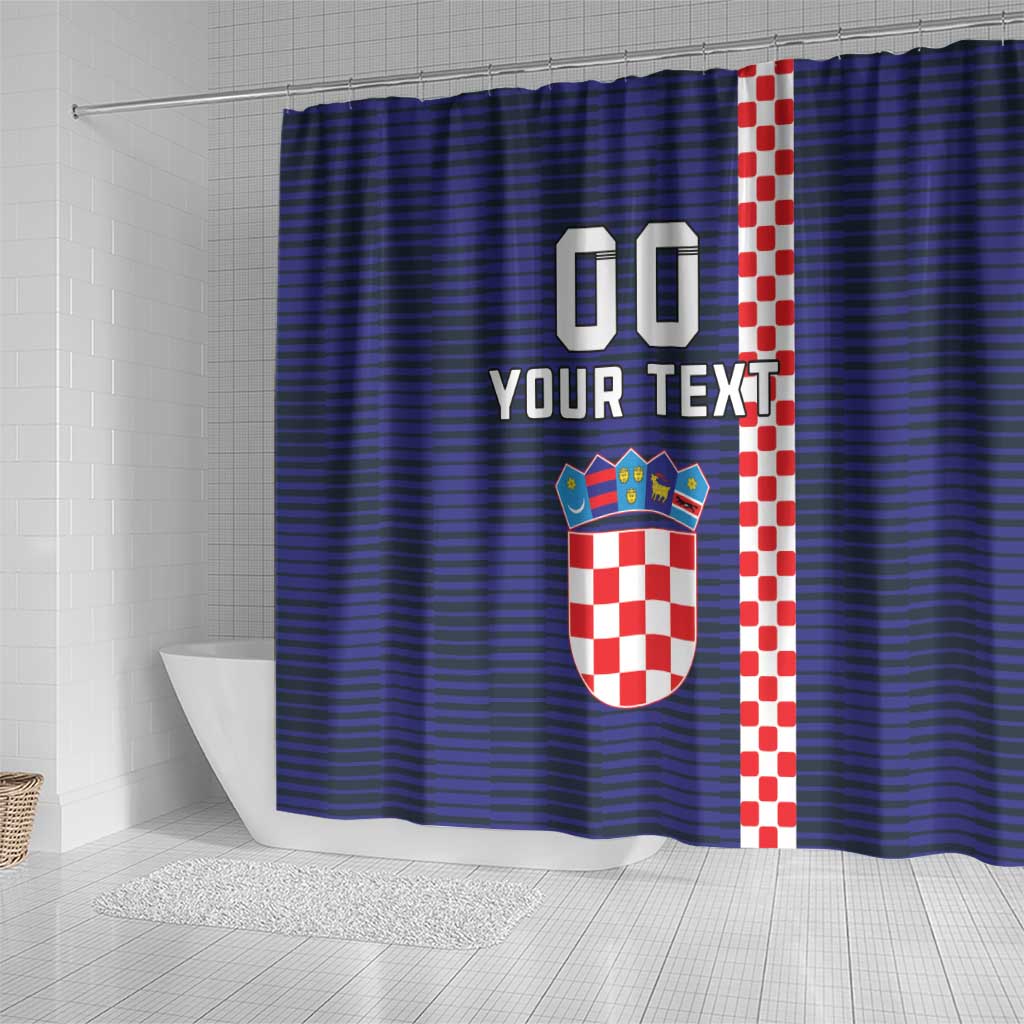 Custom Croatia Volleyball Shower Curtain Go Champions Sahovnica