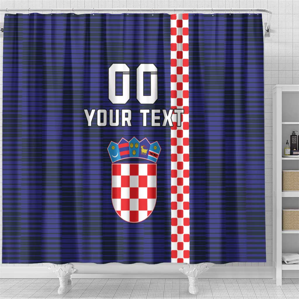 Custom Croatia Volleyball Shower Curtain Go Champions Sahovnica