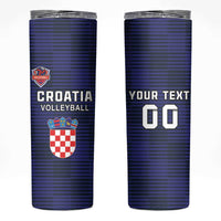 Custom Croatia Volleyball Skinny Tumbler Go Champions Sahovnica