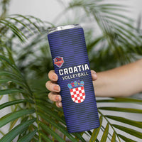 Custom Croatia Volleyball Skinny Tumbler Go Champions Sahovnica