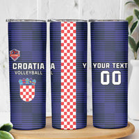 Custom Croatia Volleyball Skinny Tumbler Go Champions Sahovnica