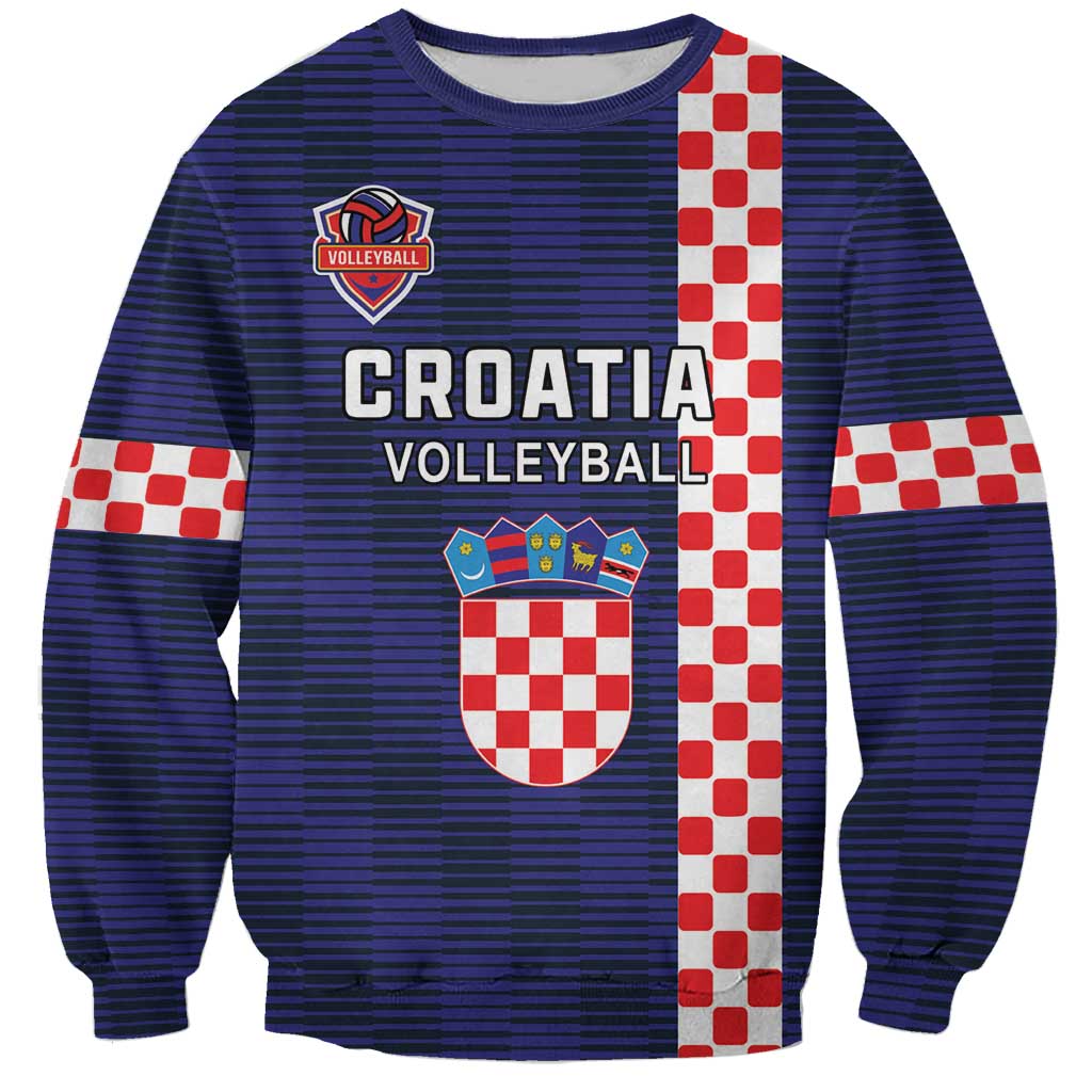 Custom Croatia Volleyball Sweatshirt Go Champions Sahovnica
